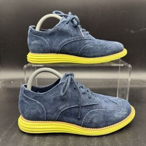 Cole Haan Suede Grand Oxford Shoes Boys size 1 Blue  Comfort Formal